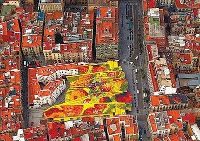 Vista aerea del Mercado Santa Caterina